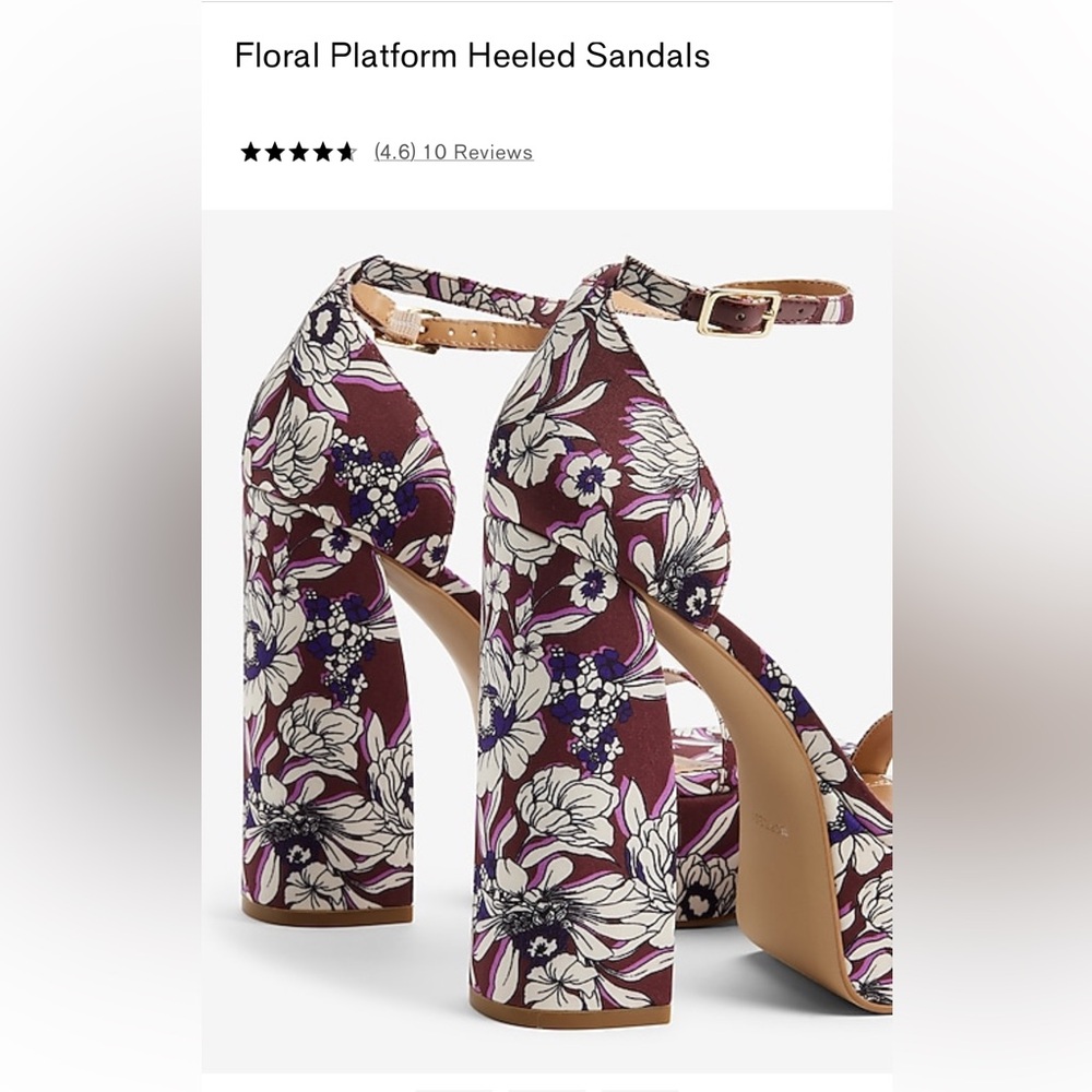 Express Floral Platform Heels Sandals Size 7
